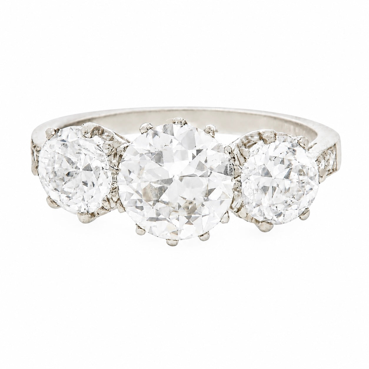 Three Stone Diamond Ring-Charlotte Sayers Antique Jewellery