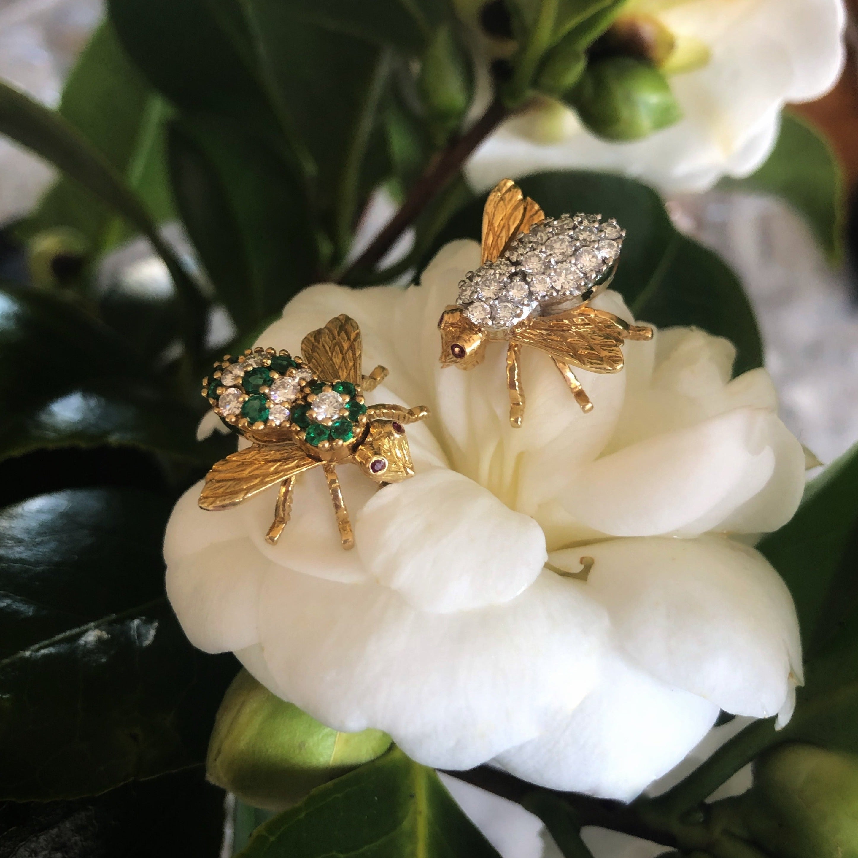 Tiffany Bee Brooches-Charlotte Sayers Antique Jewellery