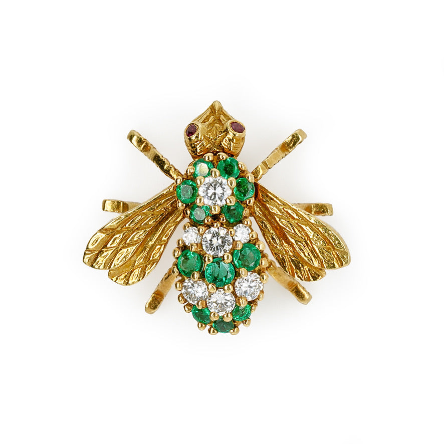 Tiffany Bee Brooches-Charlotte Sayers Antique Jewellery