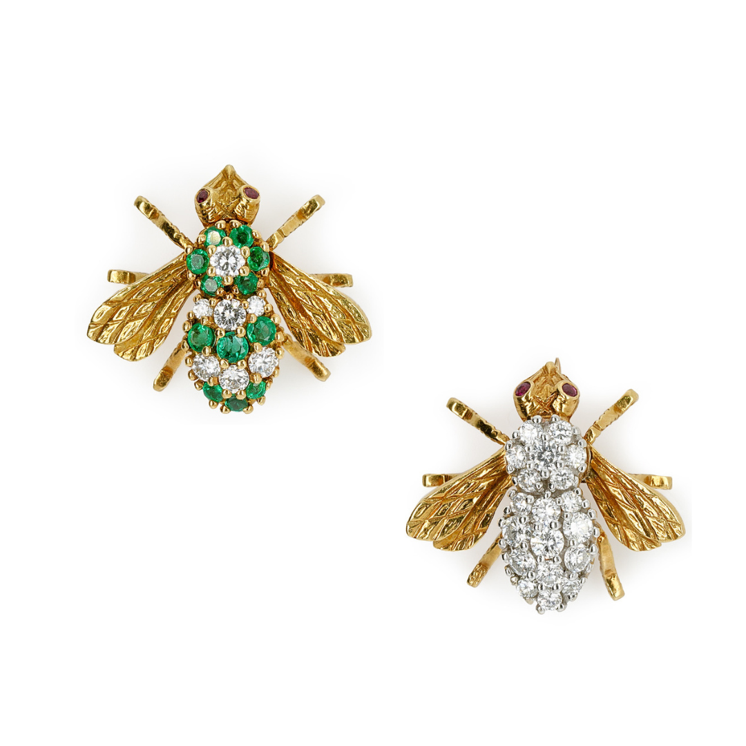 Tiffany Bee Brooches-Charlotte Sayers Antique Jewellery