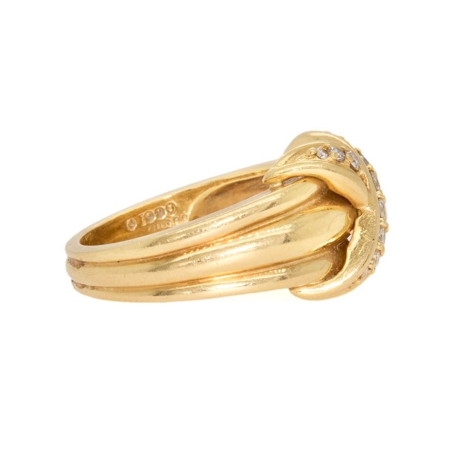 Tiffany Diamond X Ring-Charlotte Sayers Antique Jewellery