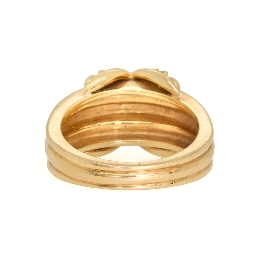 Tiffany Diamond X Ring-Charlotte Sayers Antique Jewellery