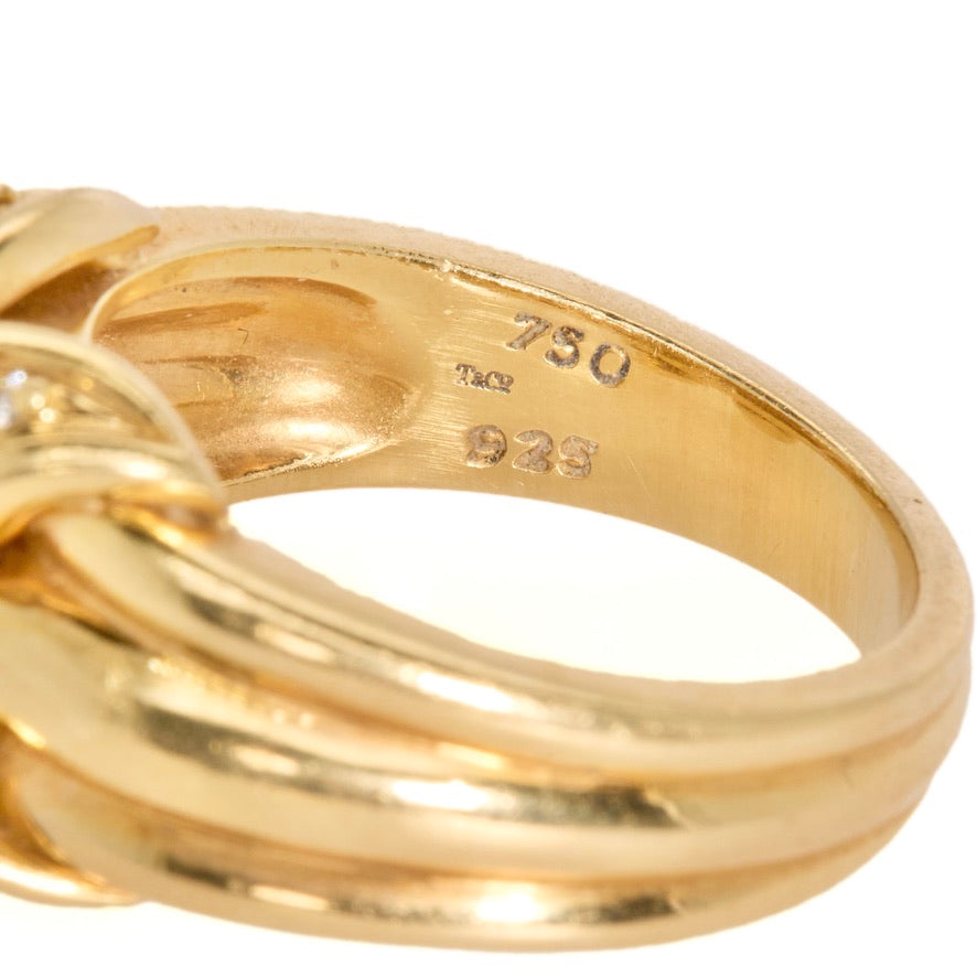 Tiffany Diamond X Ring-Charlotte Sayers Antique Jewellery