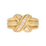 Tiffany Diamond X Ring-Charlotte Sayers Antique Jewellery