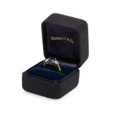 Tiffany Sapphire and Diamond Three Stone Trilogy Ring-Charlotte Sayers Antique Jewellery