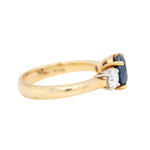 Tiffany Sapphire and Diamond Three Stone Trilogy Ring-Charlotte Sayers Antique Jewellery