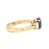 Tiffany Sapphire and Diamond Three Stone Trilogy Ring-Charlotte Sayers Antique Jewellery