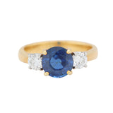 Tiffany Sapphire and Diamond Three Stone Trilogy Ring-Charlotte Sayers Antique Jewellery