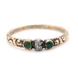 Tiny Georgian Emerald and Diamond Ring-Charlotte Sayers Antique Jewellery