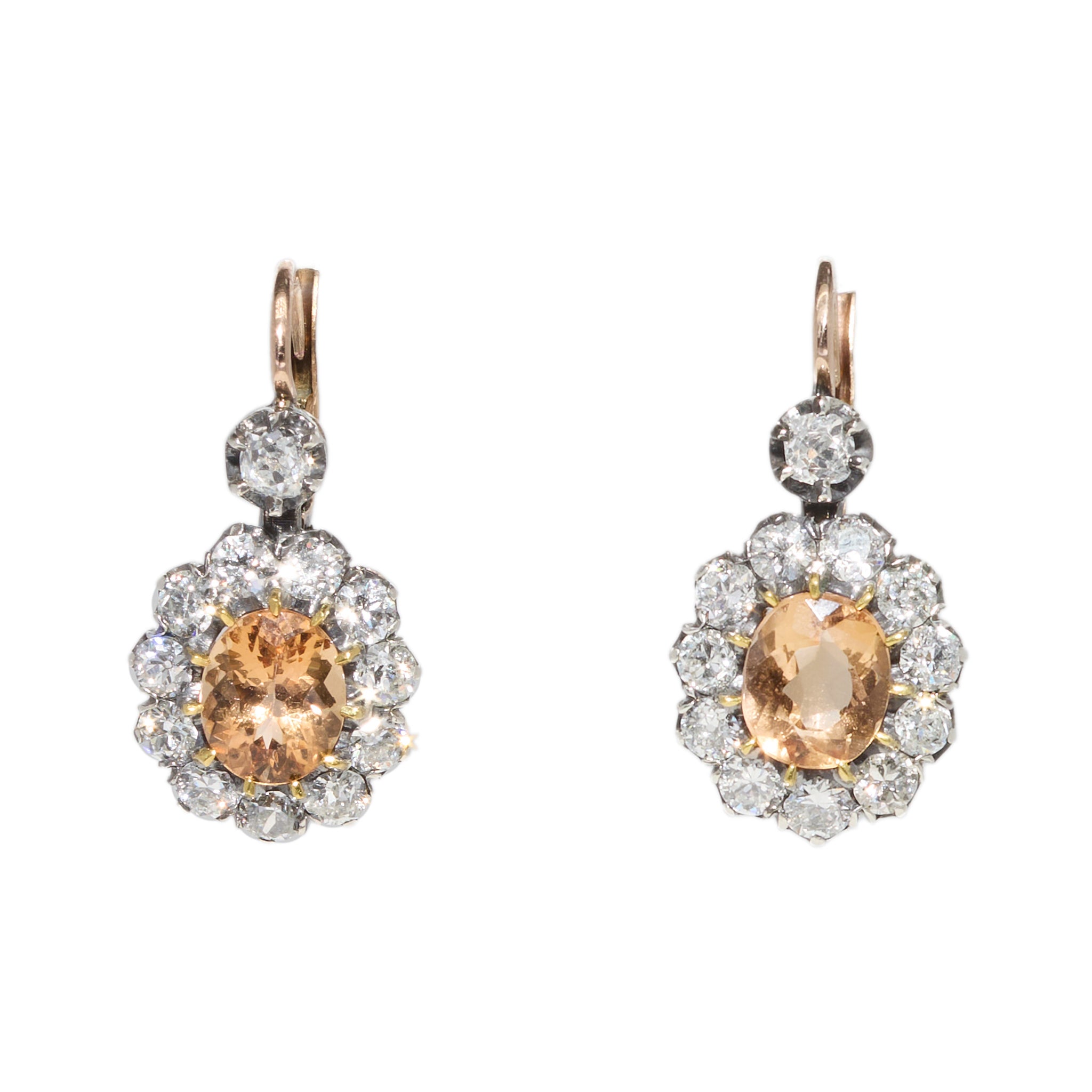Topaz Cluster Earrings-Charlotte Sayers Antique Jewellery