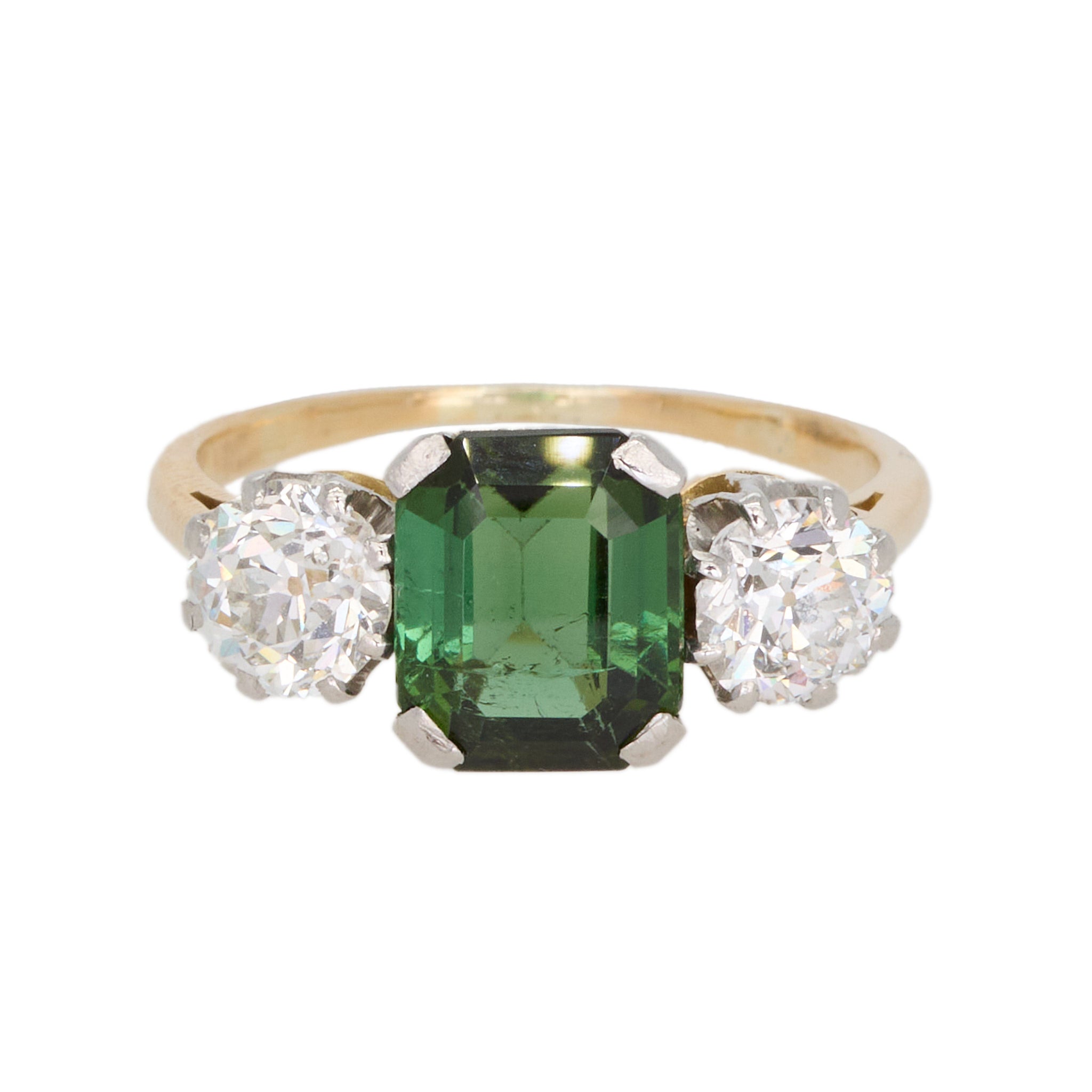 Tourmaline Diamond Ring-Charlotte Sayers Antique Jewellery