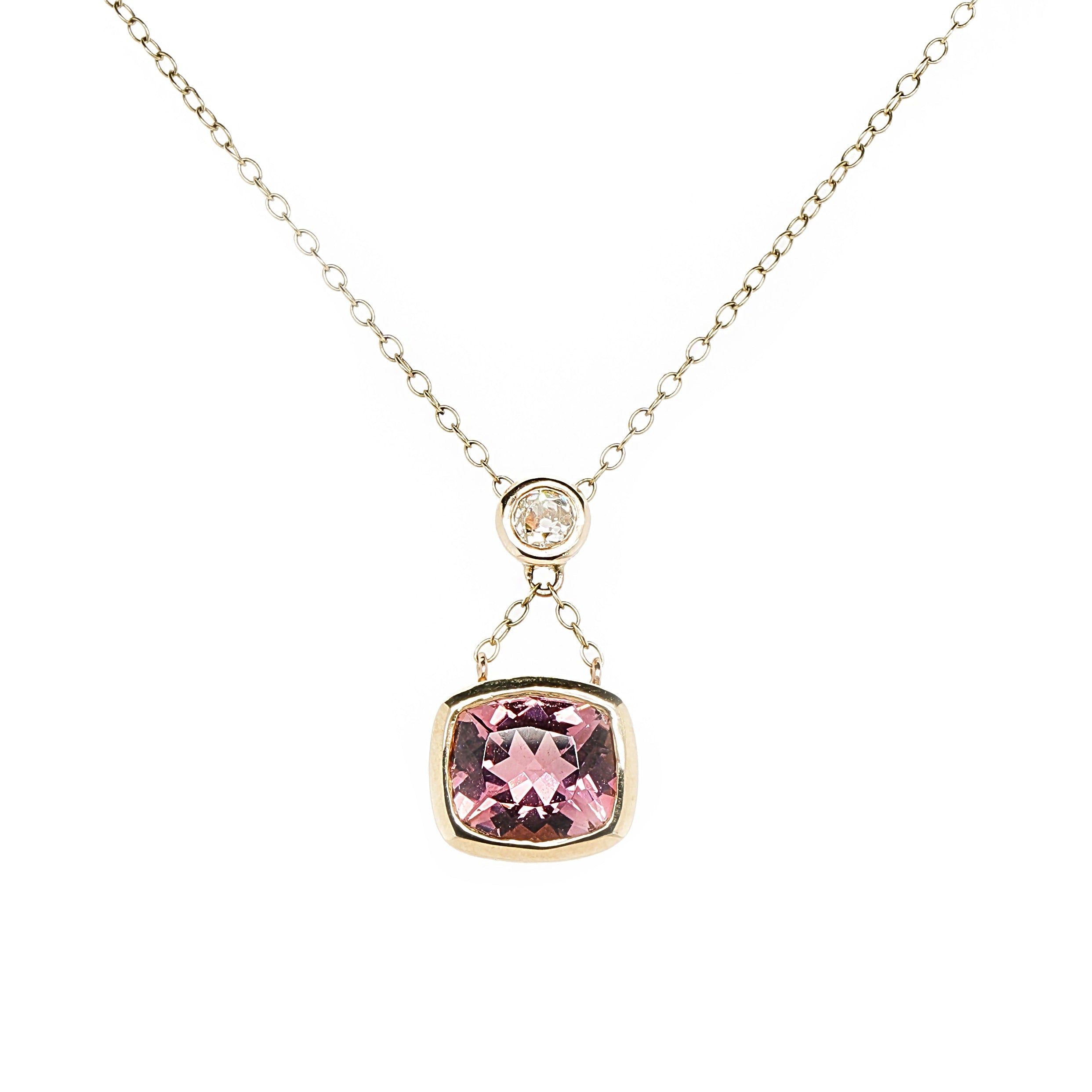 Tourmaline and Diamond Pendant-Charlotte Sayers Antique Jewellery