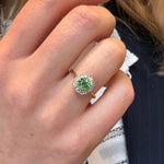 Tsavorite Diamond Cluster Ring-Charlotte Sayers Antique Jewellery