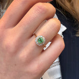 Tsavorite Diamond Cluster Ring-Charlotte Sayers Antique Jewellery