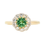 Tsavorite Diamond Cluster Ring-Charlotte Sayers Antique Jewellery