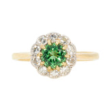 Tsavorite Diamond Cluster Ring-Charlotte Sayers Antique Jewellery