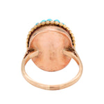 Turquoise Diamond Bombe Ring-Charlotte Sayers Antique Jewellery
