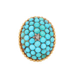 Turquoise Diamond Bombe Ring-Charlotte Sayers Antique Jewellery