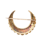 Turquoise Diamond Crescent Brooch-Charlotte Sayers Antique Jewellery