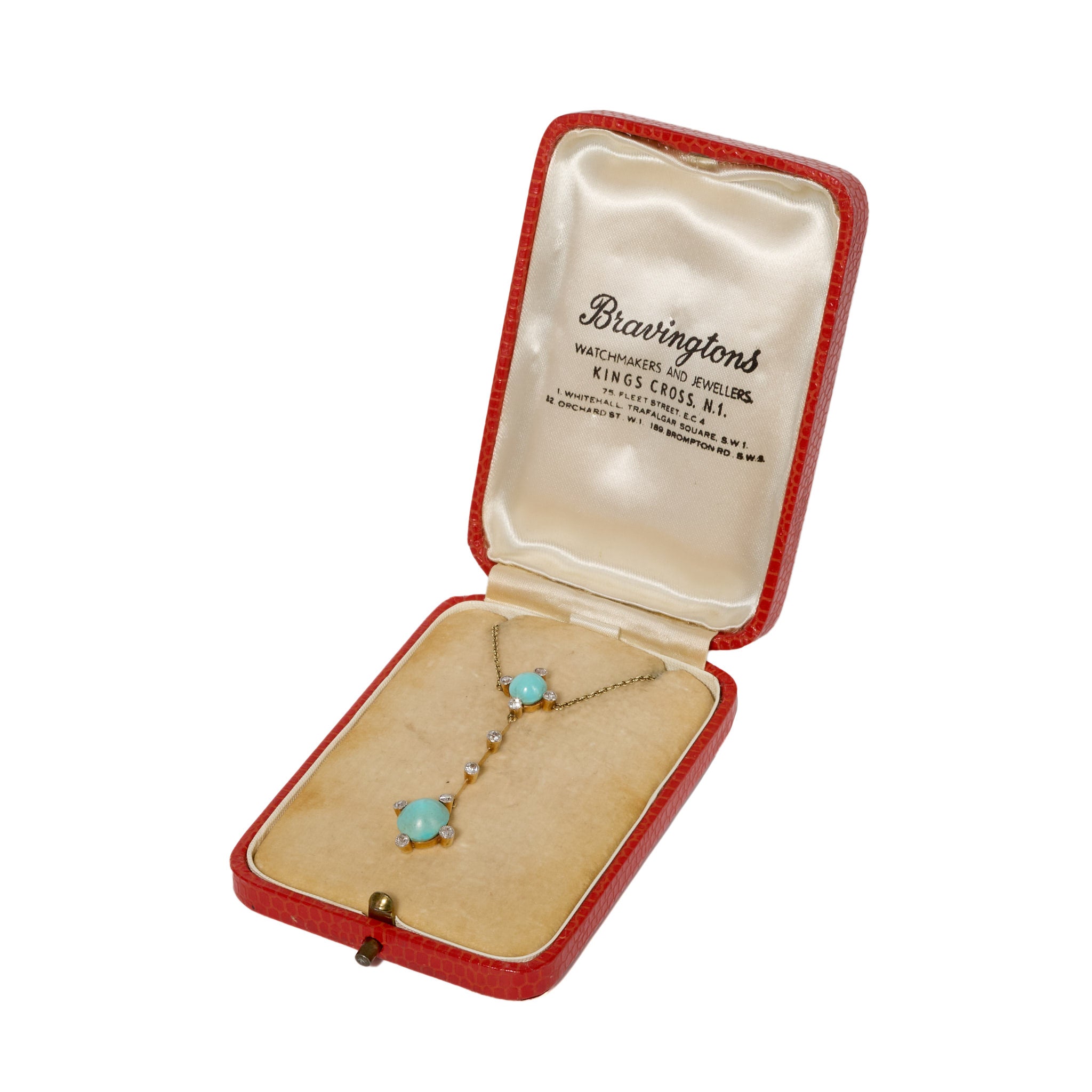 Turquoise Diamond Necklace-Charlotte Sayers Antique Jewellery
