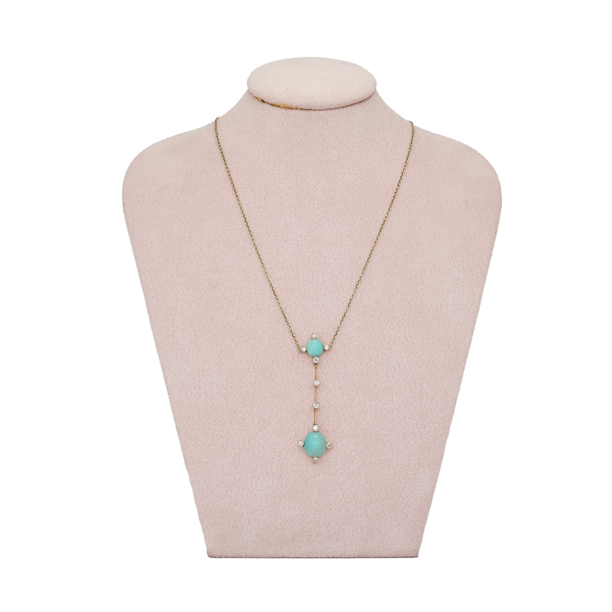 Turquoise Diamond Necklace-Charlotte Sayers Antique Jewellery