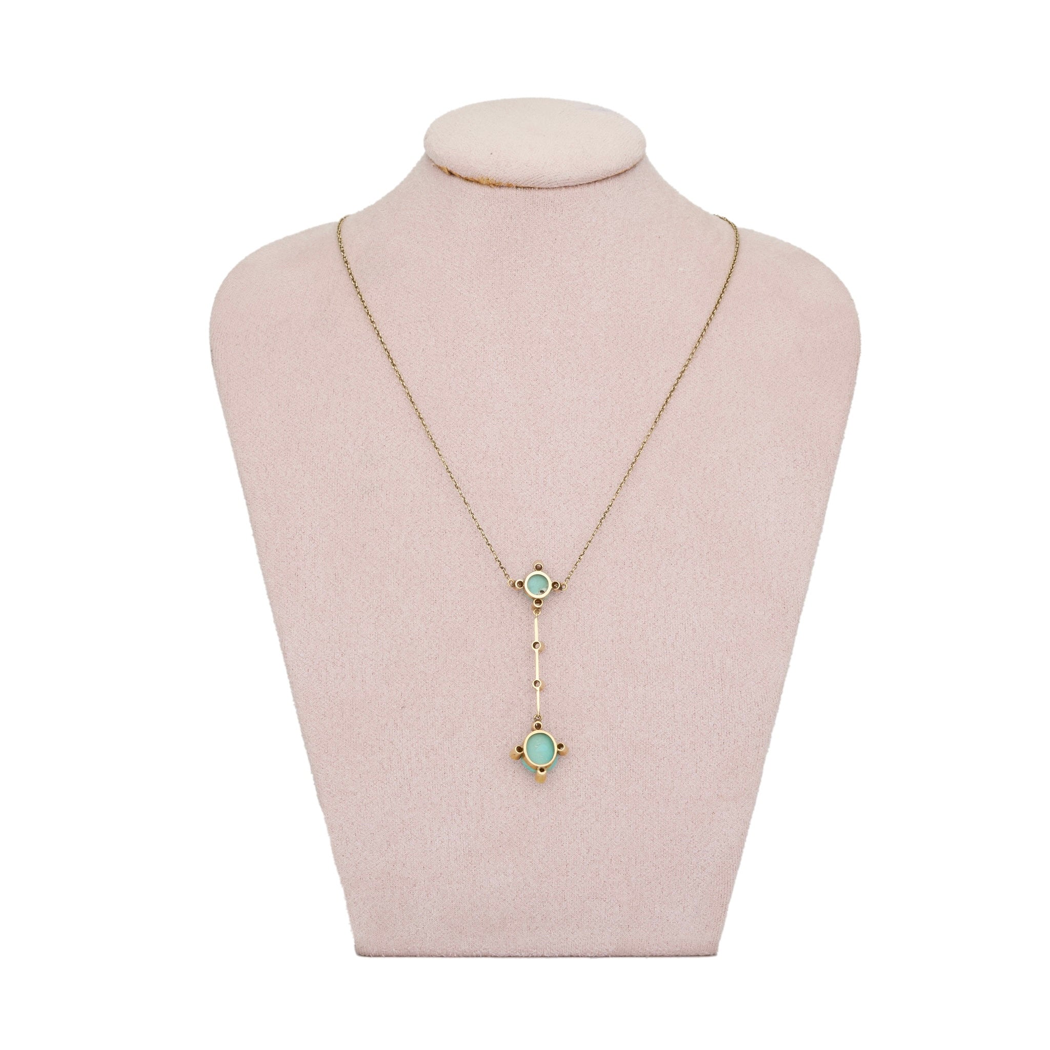 Turquoise Diamond Necklace-Charlotte Sayers Antique Jewellery