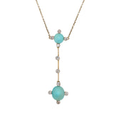 Turquoise Diamond Necklace-Charlotte Sayers Antique Jewellery