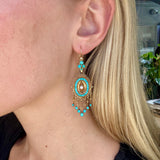 Turquoise Drop Earrings-Charlotte Sayers Antique Jewellery