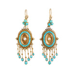 Turquoise Drop Earrings-Charlotte Sayers Antique Jewellery