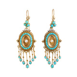 Turquoise Drop Earrings-Charlotte Sayers Antique Jewellery