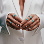 Turquoise and Diamond Gypsy Ring-Charlotte Sayers Antique Jewellery