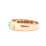 Turquoise and Diamond Gypsy Ring-Charlotte Sayers Antique Jewellery