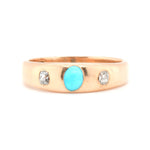 Turquoise and Diamond Gypsy Ring-Charlotte Sayers Antique Jewellery