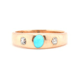 Turquoise and Diamond Gypsy Ring-Charlotte Sayers Antique Jewellery