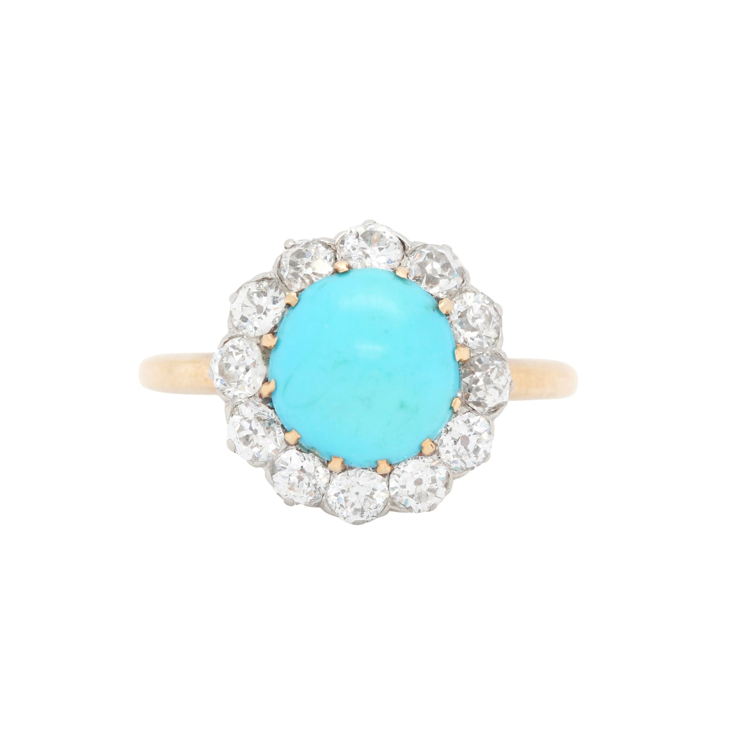 Turquoise and Diamond Ring-Charlotte Sayers Antique Jewellery