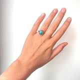 Turquoise and Diamond Victorian Cluster Ring-Charlotte Sayers Antique Jewellery