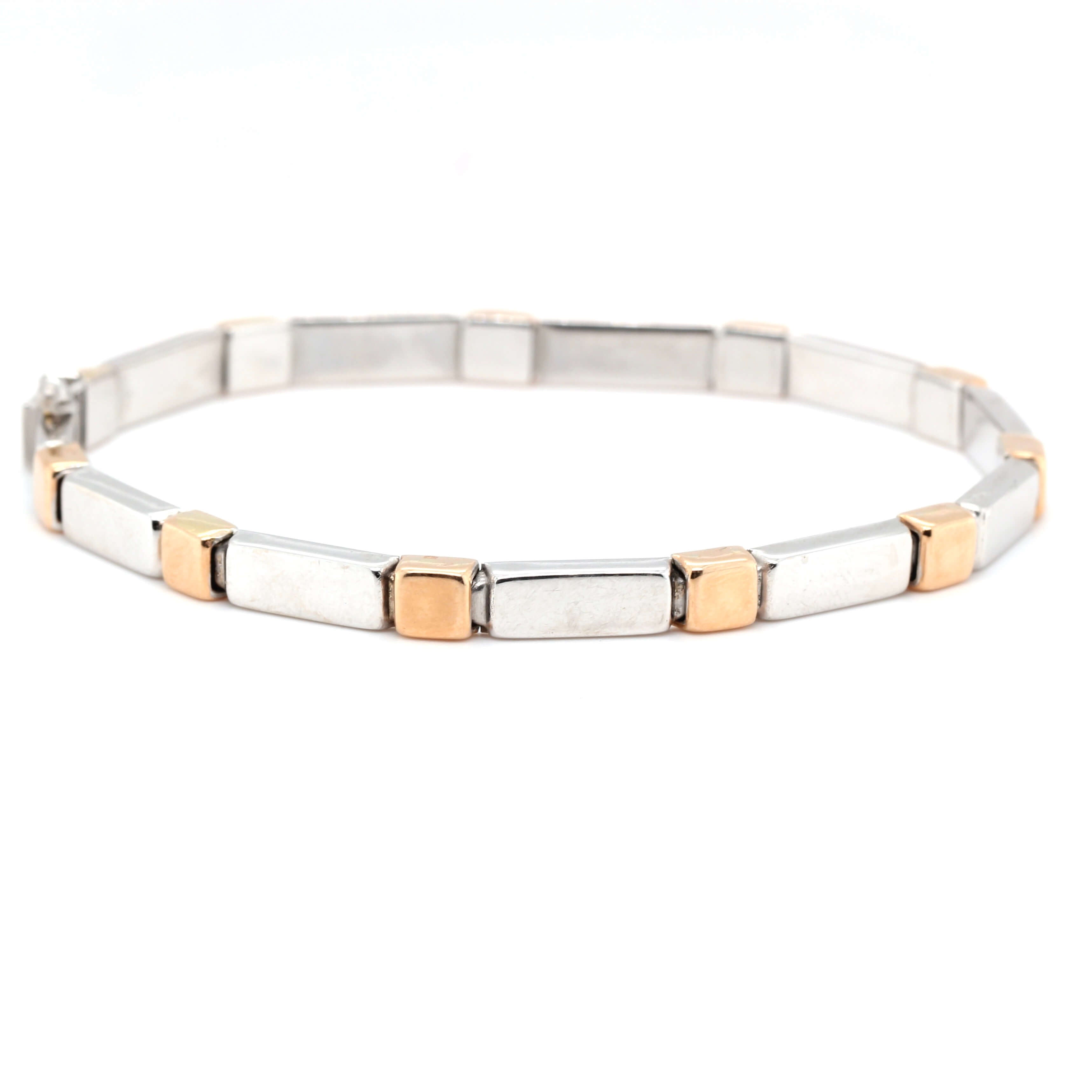 Two Colour Gold Bracelet-Charlotte Sayers Antique Jewellery