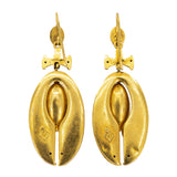 Victorian 15ct Drop Earrings-Charlotte Sayers Antique Jewellery