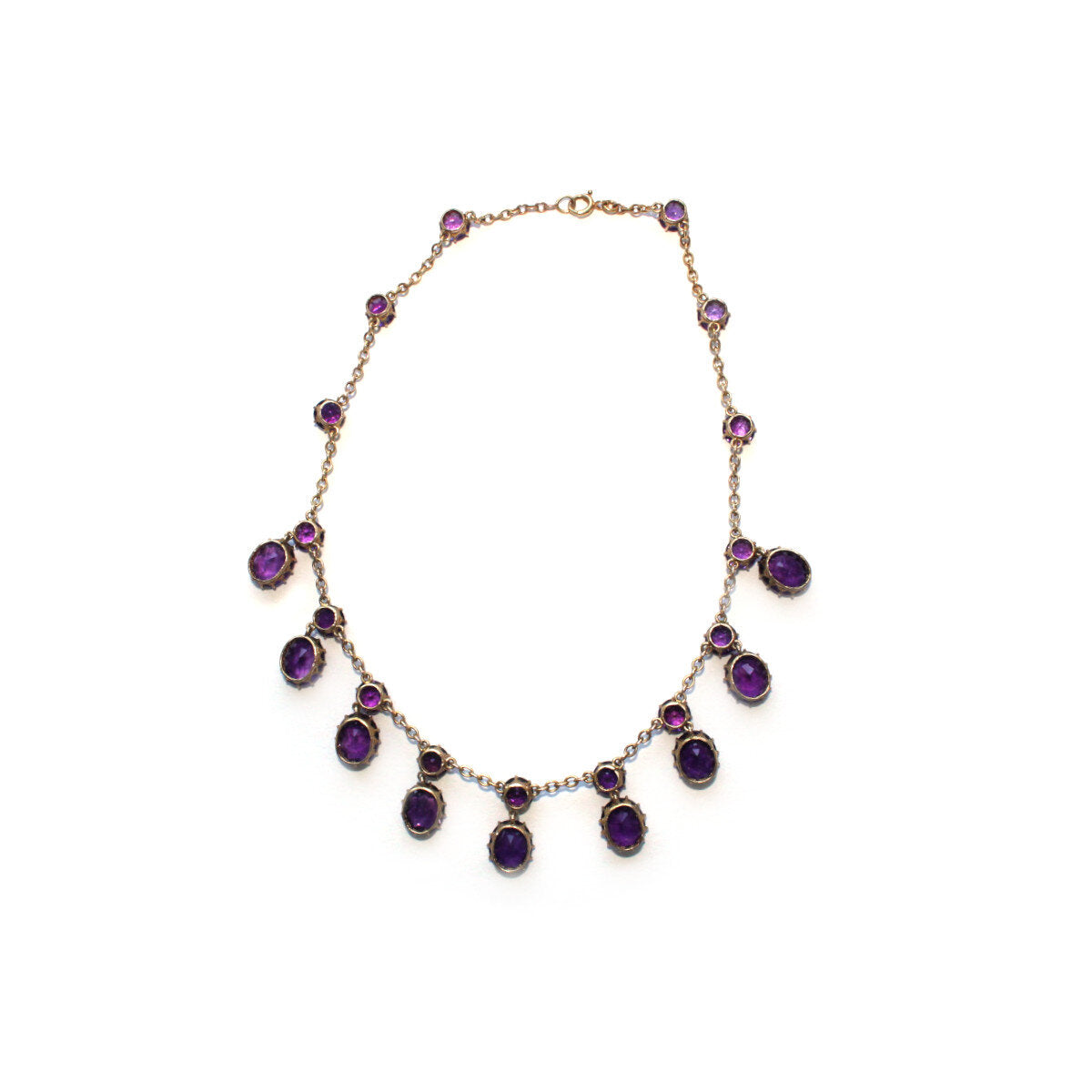 Victorian 18ct Amethyst Necklace-Charlotte Sayers Antique Jewellery