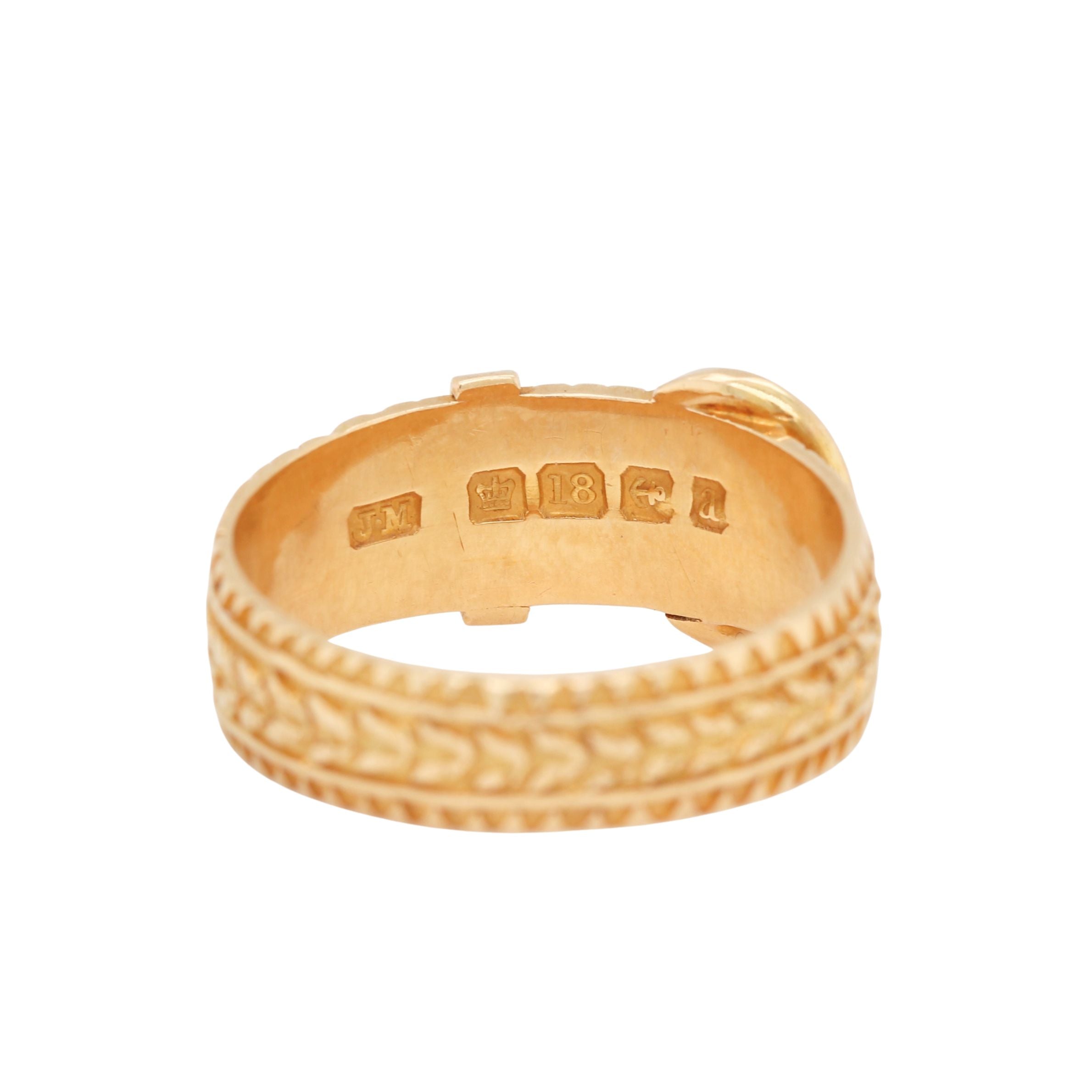 Victorian 18ct Gold Buckle Ring-Charlotte Sayers Antique Jewellery