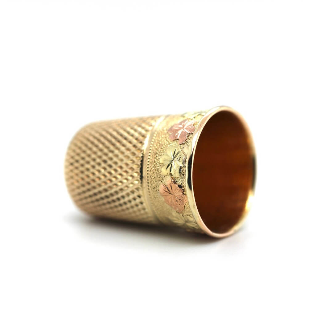 Victorian 2 Colour Gold Thimble-Charlotte Sayers Antique Jewellery