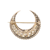 Victorian 4 Carat Old Cut Diamond Crescent Brooch-Charlotte Sayers Antique Jewellery