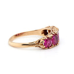 Victorian 5 Stone Burma Ruby Ring-Charlotte Sayers Antique Jewellery