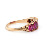 Victorian 5 Stone Burma Ruby Ring-Charlotte Sayers Antique Jewellery