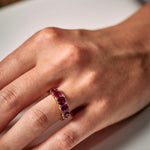 Victorian 5 Stone Burma Ruby Ring-Charlotte Sayers Antique Jewellery