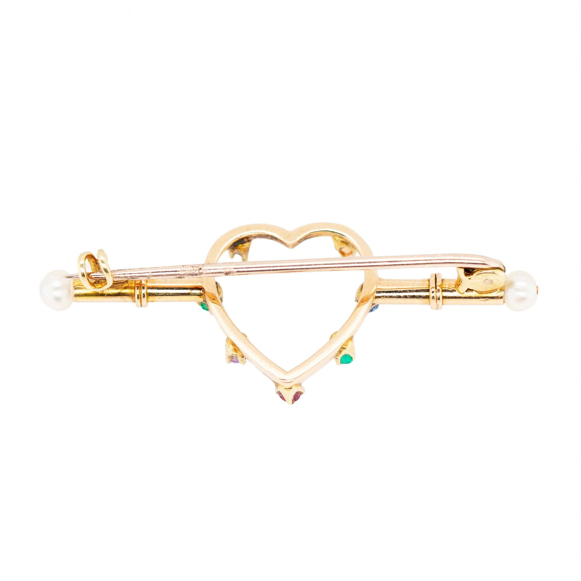 Victorian Acrostic 'Dearest' Heart Brooch-Charlotte Sayers Antique Jewellery