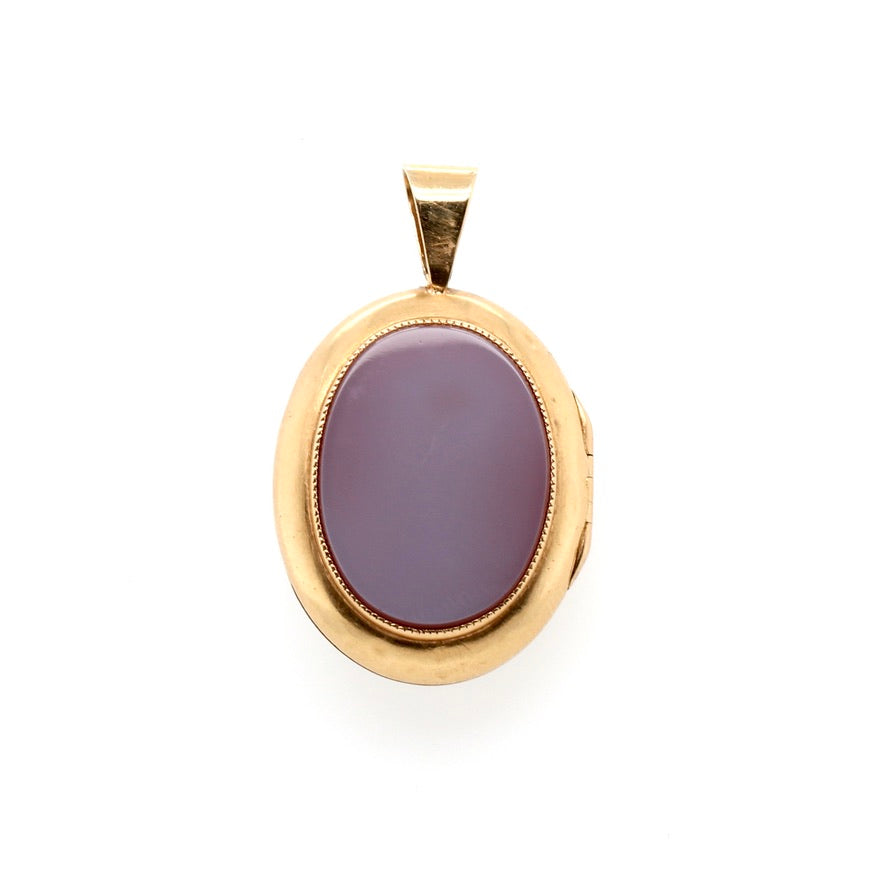 Victorian Agate Gold Locket-Charlotte Sayers Antique Jewellery