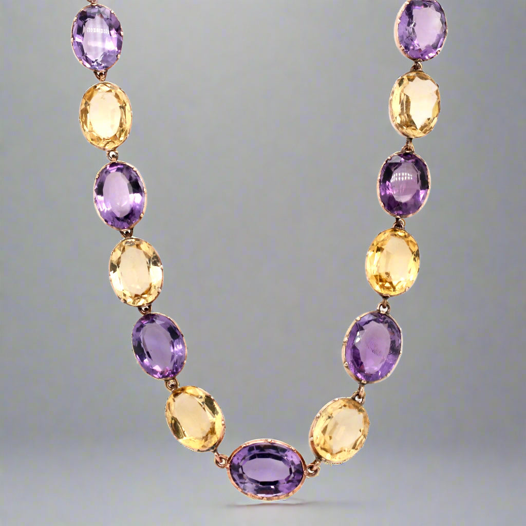 Victorian Amethyst Citrine Rivière-Charlotte Sayers Antique Jewellery