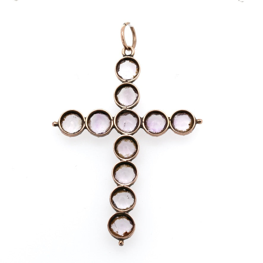 Victorian Amethyst Cross-Charlotte Sayers Antique Jewellery