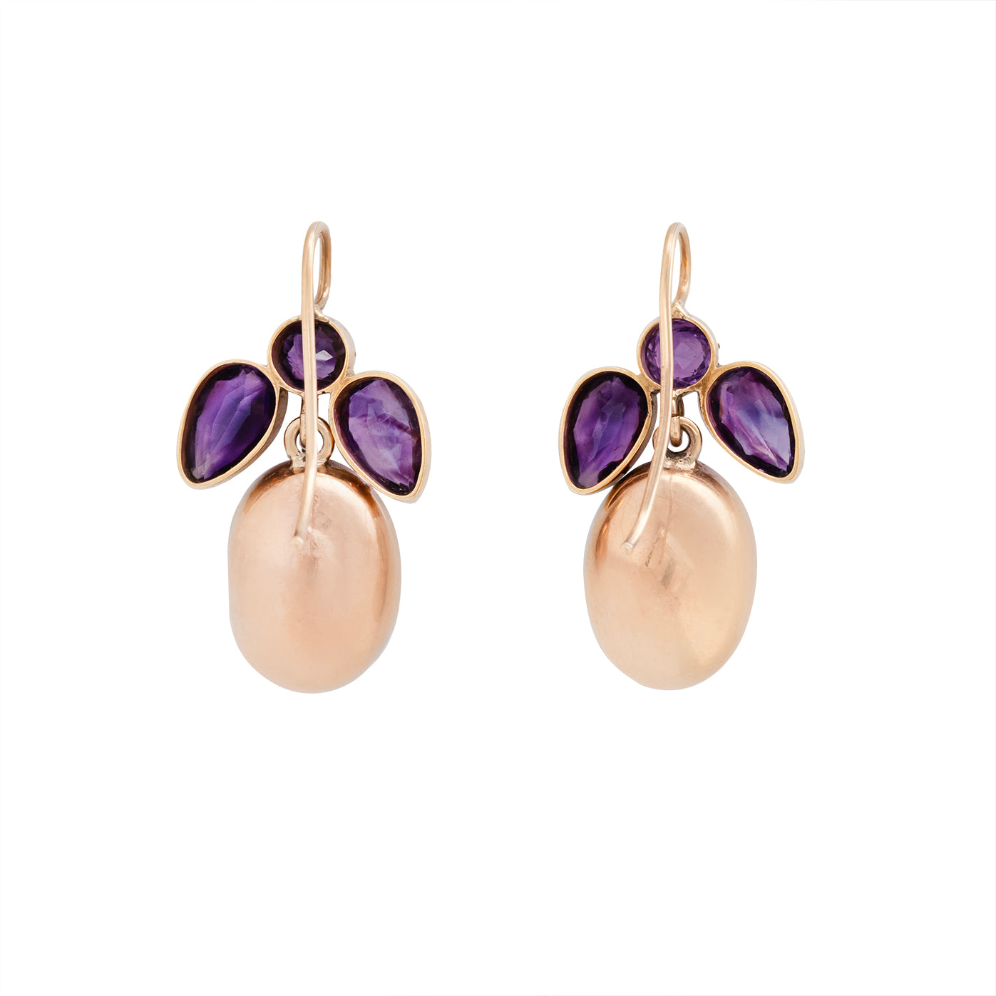 Victorian Amethyst Drop Earrings-Charlotte Sayers Antique Jewellery